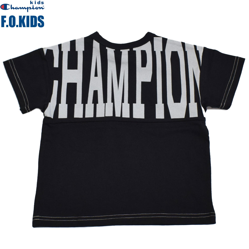 エフオーキッズ×チャンピオン Champion ポケットTシャツ ブラック