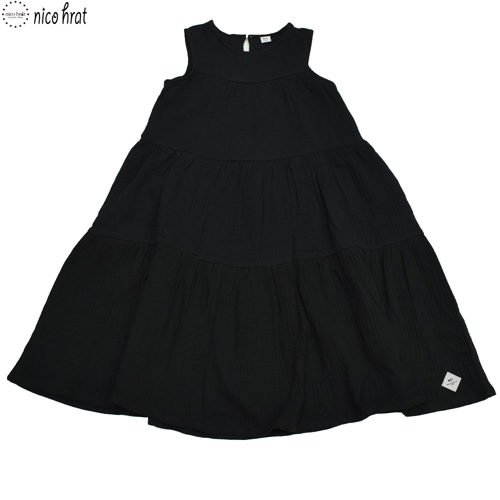 ニコフラート ティアードワンピース ブラック