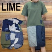 ライム ＬＩＭＥ レディース 布帛切替半袖ワンピース|ライム｜ＬＩＭＥ