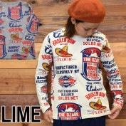 ライム ＬＩＭＥ レディース フィードサック柄 ロングTシャツ|ライム｜ＬＩＭＥ