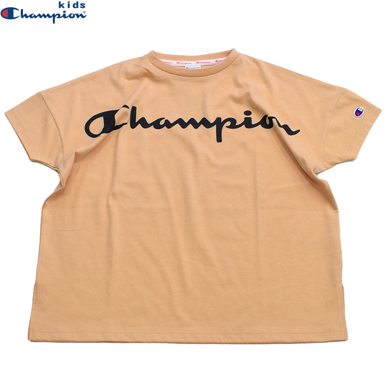 チャンピオン ガールズ ビッグTシャツ ベージュ CK-T336