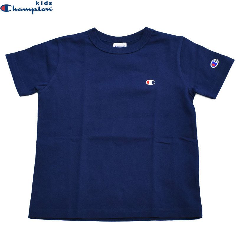 チャンピオン キッズ ベーシック Tシャツ ネイビー CK-T301