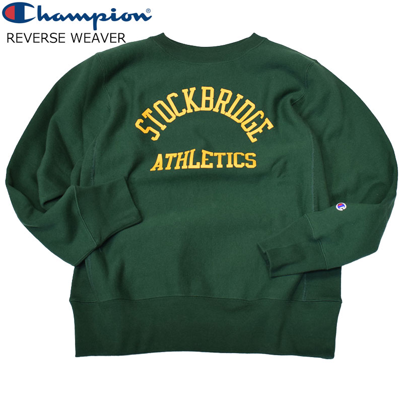 チャンピオン リバースウィーブ クルーネックスウェットシャツ グリーン C3-Y012