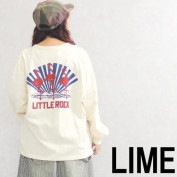 ライム ＬＩＭＥ レディース フラミンゴプリントワイドロンTee 24082602|ライム｜ＬＩＭＥ