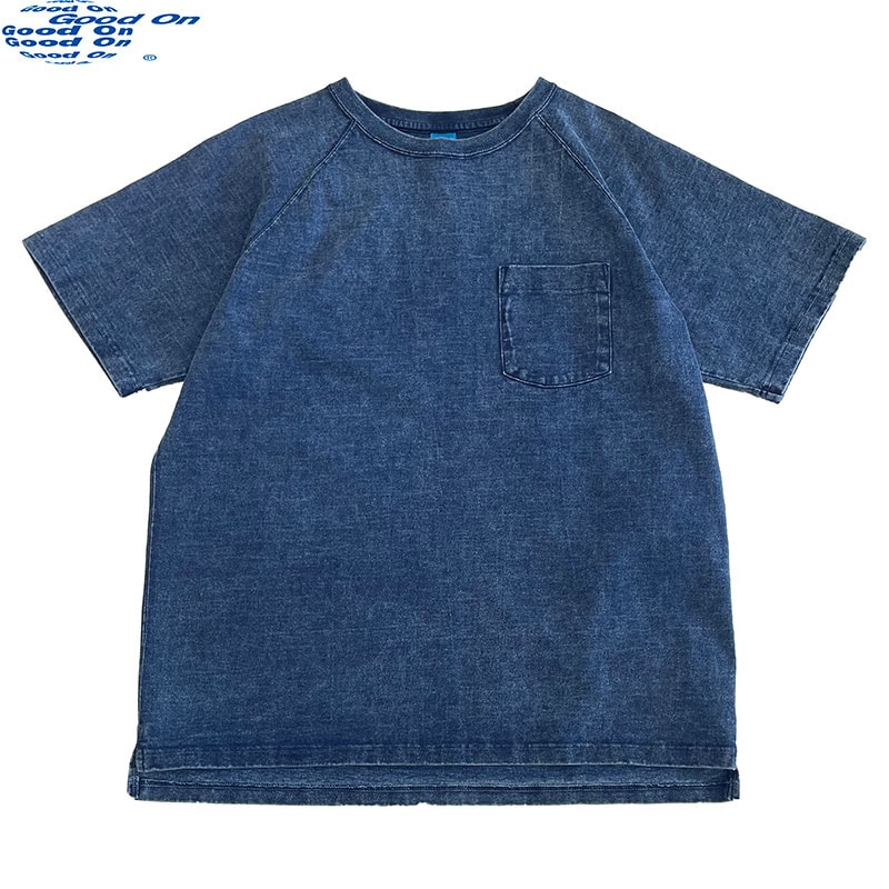 グッドオン GOODON ショートスリーブヘビーラグランポケットＴシャツ インディゴ 1101
