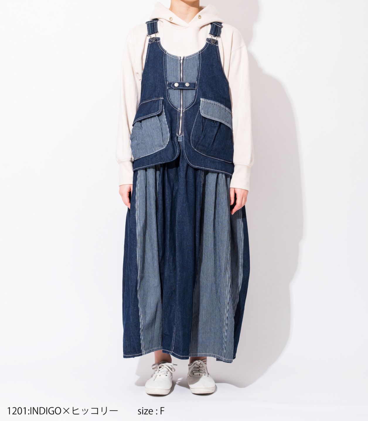 【新品タグ付き】mililopiulu レイヤード風切替バルーンデニムジャンスカ Reef's popular items】レイヤード風切替バルーンデニム