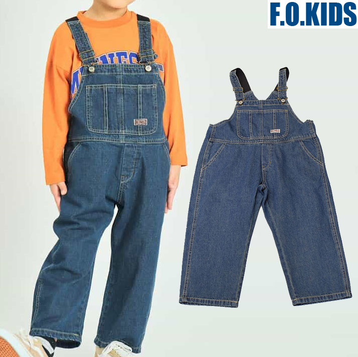 エフオーキッズ FOKIDS オーバーオール エイジング加工 419015