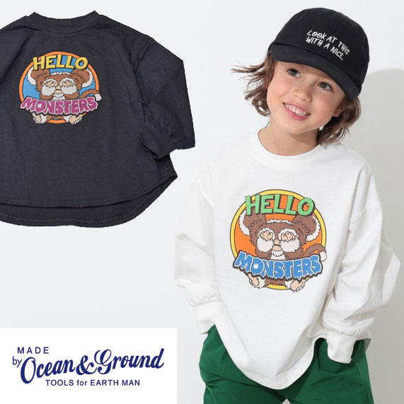 オーシャンアンドグラウンド HELLO MONSTERS プリントロングTシャツ 4526002