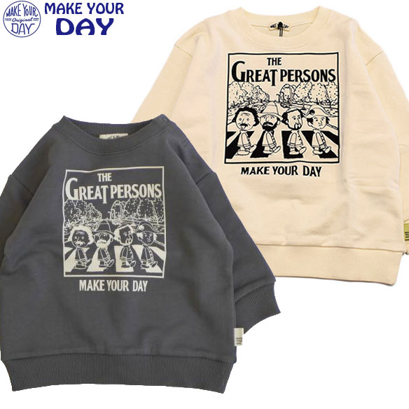 メイクユアデイ MAKEYOURDAY イジンプリントトレーナー 540132