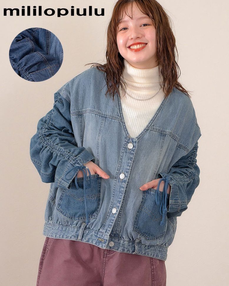 【新品タグ付き】mililopiulu レイヤード風切替バルーンデニムジャンスカ Reef's popular items】レイヤード風切替バルーンデニム