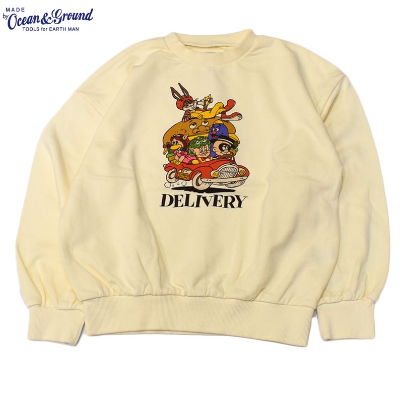オーシャンアンドグラウンド STARS DELIVERY プリントスウェット キナリ 4526202