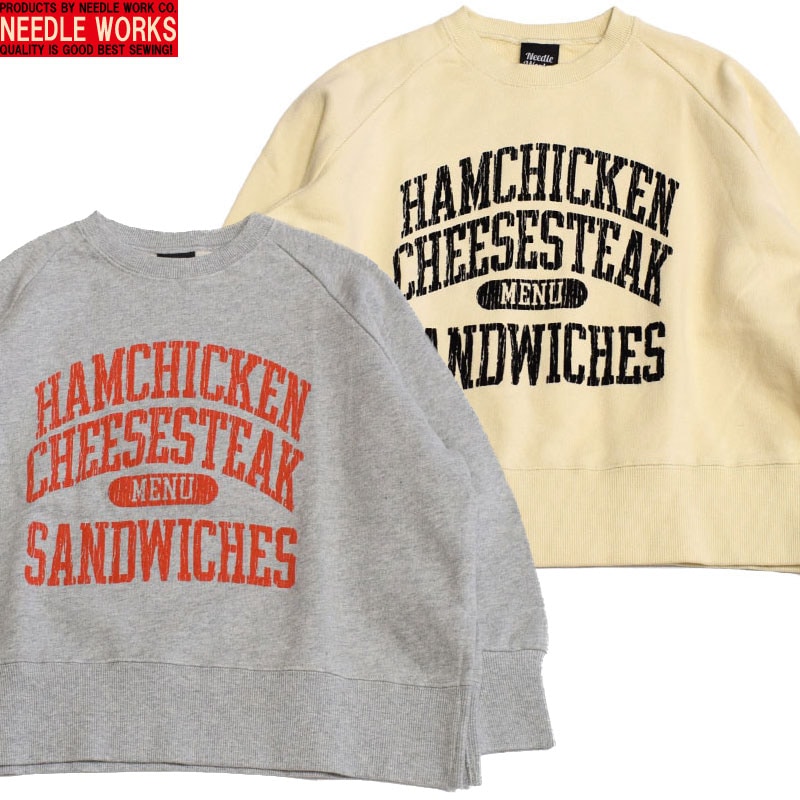 ニードルワークス NEEDLEWORKS 柔らか裏毛サイドスリットトレーナー 2225127