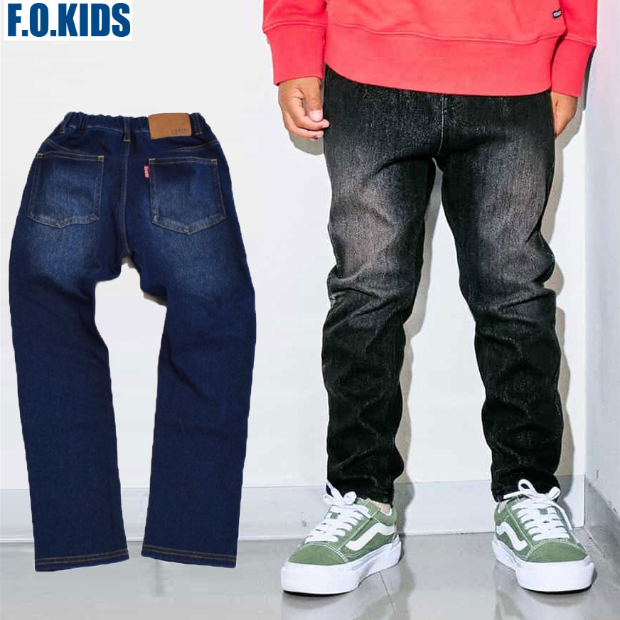 エフオーキッズ FOKIDS ニットデニムパンツ 10分丈 420095