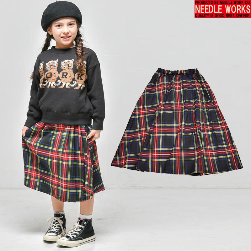 ニードルワークス NEEDLE WORKS タータンチェック変形プリーツスカート 2225203