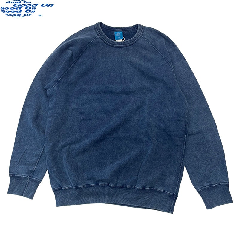 グッドオン GOODON ラグランクルースウェットシャツ インディゴ 101