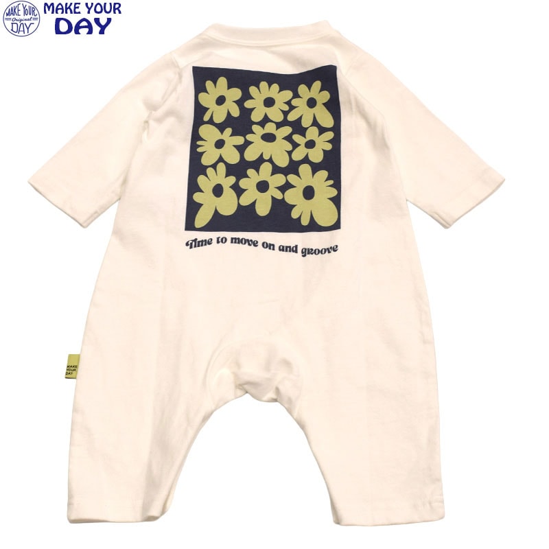 メイクユアデイ MAKE YOUR DAY レトロフラワープリントカバーオール ロンパース 610406