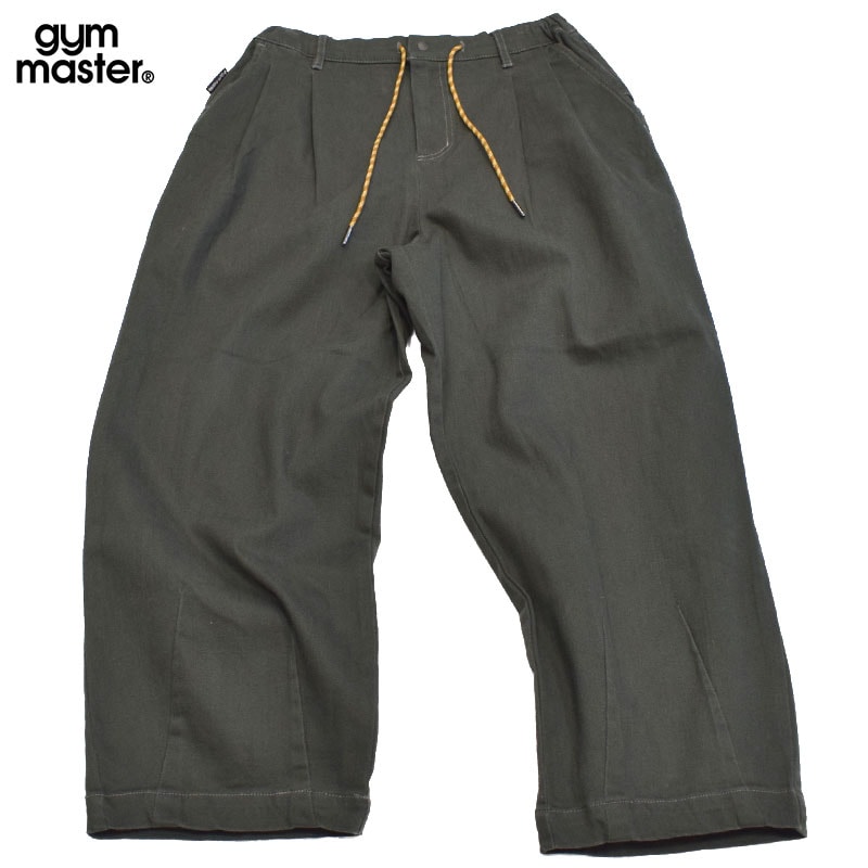 ジムマスター GYMMASTER 10ozストレッチデニム カツラギツータックパンツ チャコール 621747