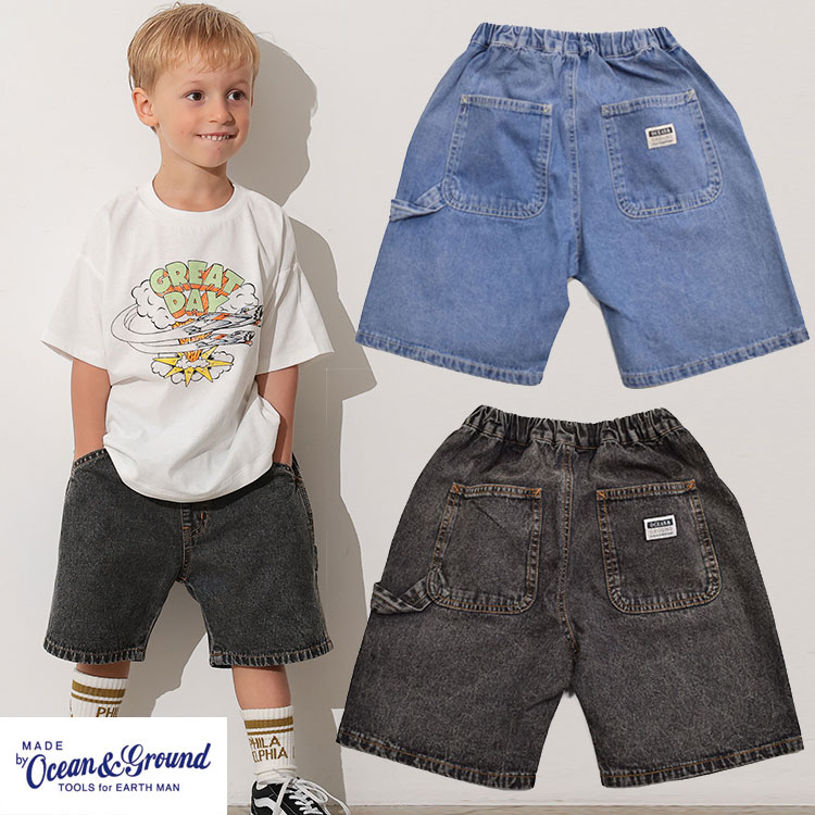 オーシャンアンドグラウンド ペインターデニムショーツ 4617201