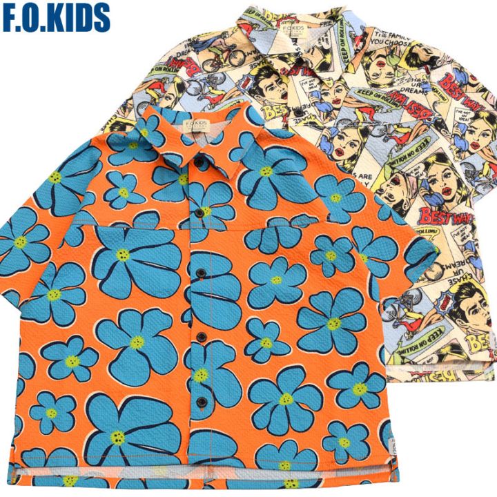 エフオーキッズ FOKIDS 総柄シャツ 209016