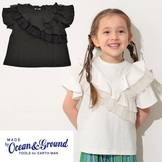 オーシャンアンドグラウンド ボリュームフリル Tシャツ 4616104