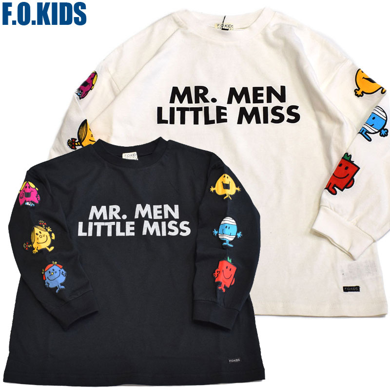 エフオーキッズ FOKIDS MR.MEN LITTLE MISS 袖ワッペン長袖Tシャツ 406056