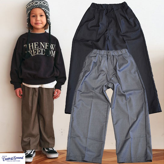 オーシャンアンドグラウンド 2タックワイドパンツ 4627003