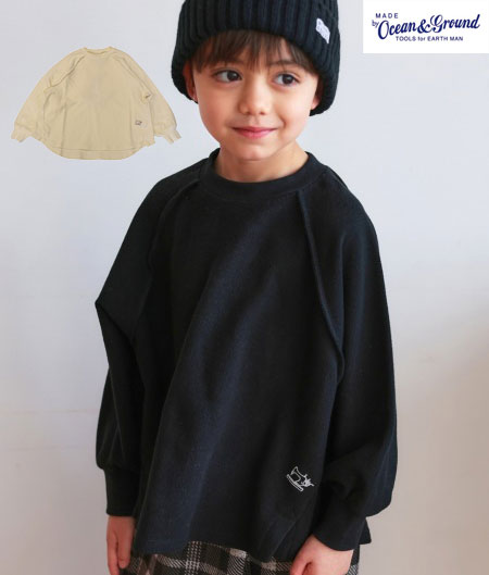 オーシャンアンドグラウンド ラッチパイルラグランワイドTシャツ 4626009