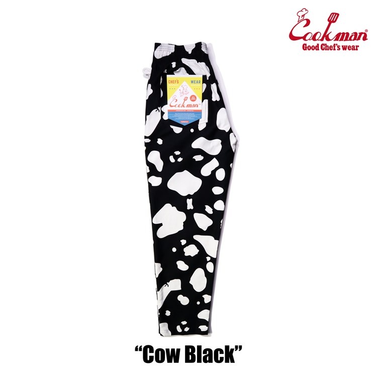 クックマン COOKMAN シェフパンツ Cow 牛柄 ブラック