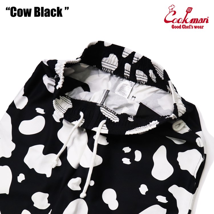 クックマン COOKMAN シェフパンツ Cow 牛柄 ブラック