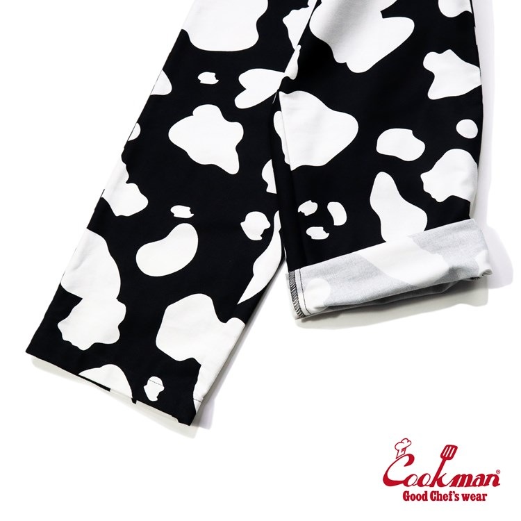 クックマン COOKMAN シェフパンツ Cow 牛柄 ブラック