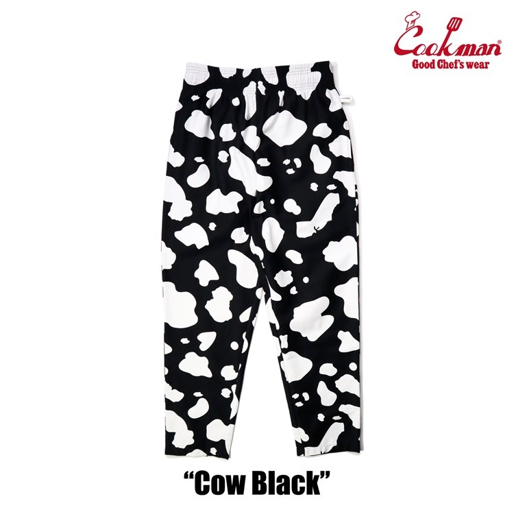 クックマン COOKMAN シェフパンツ Cow 牛柄 ブラック