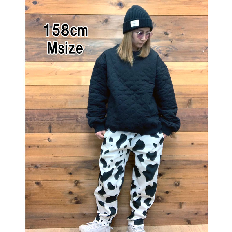 クックマン COOKMAN シェフパンツ Cow 牛柄 ブラック