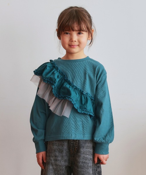 オーシャンアンドグラウンド アシンメトリーフリルTシャツ 4626003