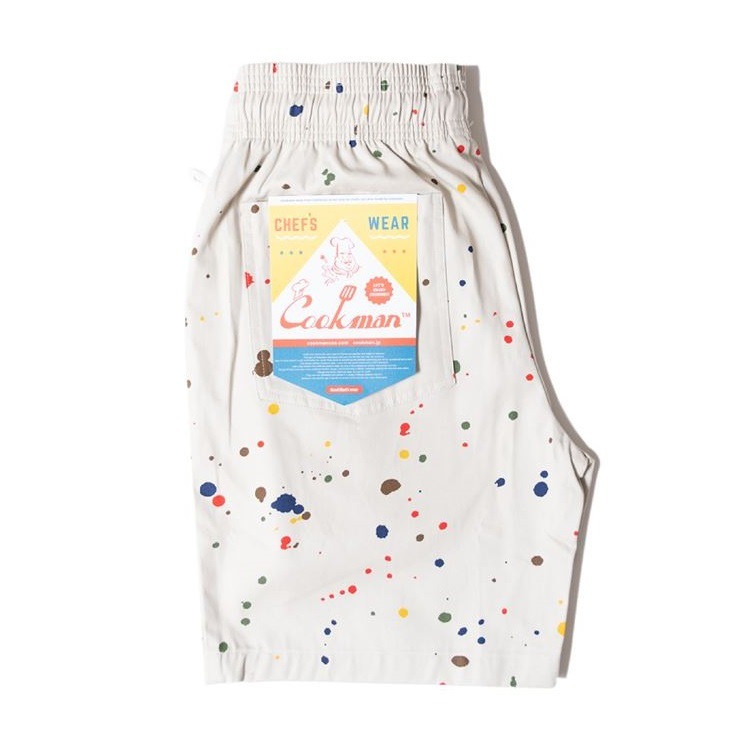 クックマン COOKMAN シェフパンツ ショート ソーススプラッシュ ベージュ 32942