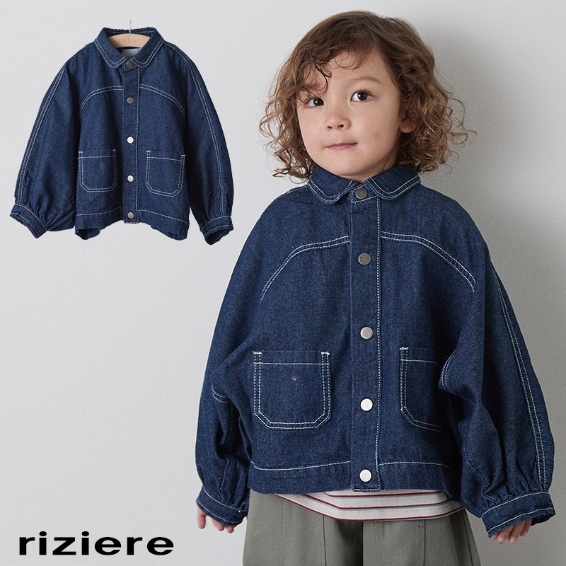 リジェール rijier 配色ステッチドルマンデニムジャケット