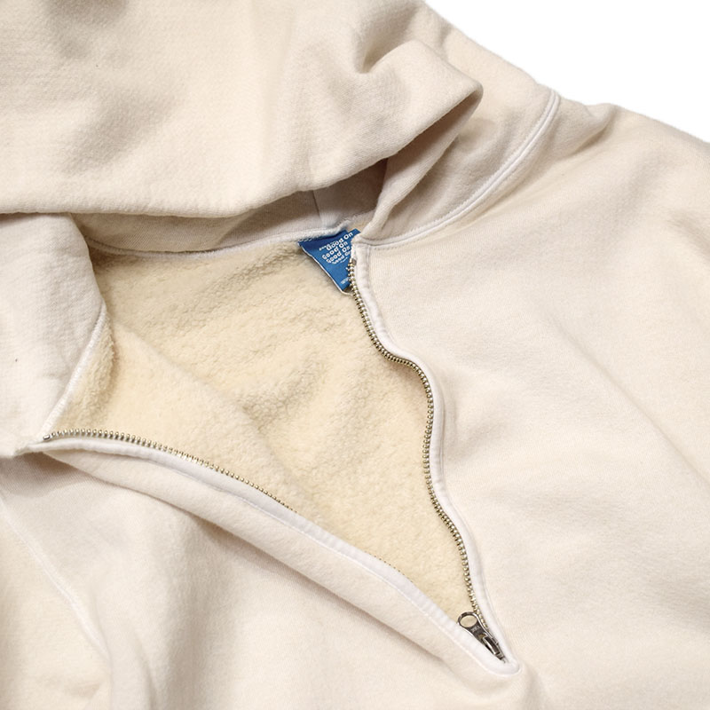 グッドオン GOODON ラフハーフジッププルオーバーフードスウェットパーカー ナチュラル 1610