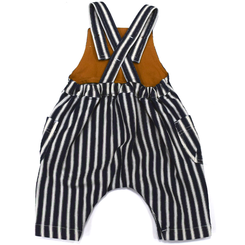 オーシャンアンドグラウンド ベビーサロペット ヒッコリー