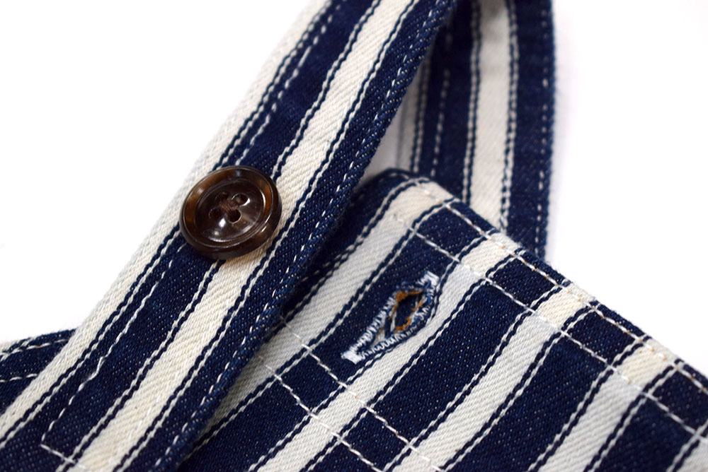 オーシャンアンドグラウンド ベビーサロペット ヒッコリー