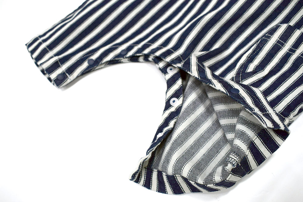 オーシャンアンドグラウンド ベビーサロペット ヒッコリー