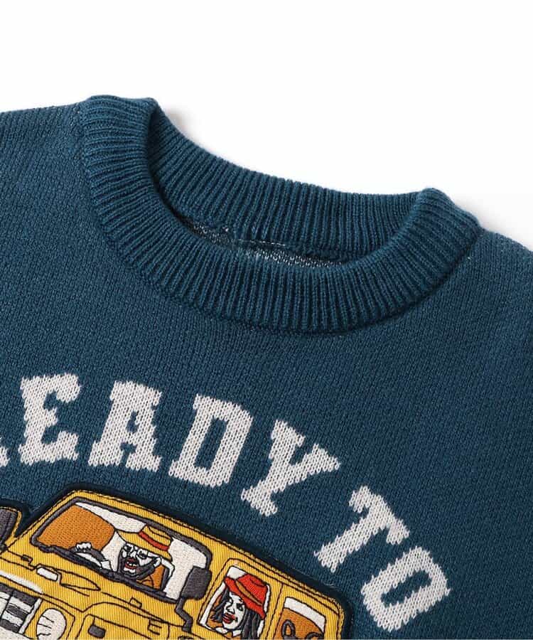 エフオーキッズ FOKIDS Jimnyコラボ ジャガードセーター ブルー 513915