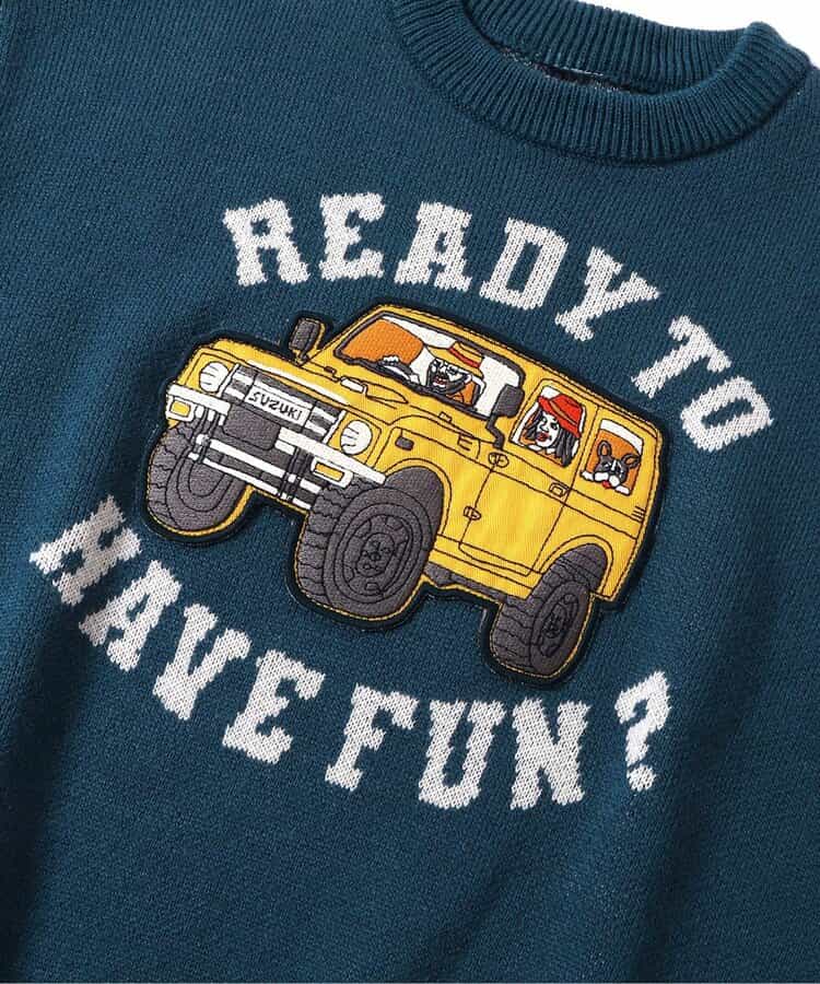 エフオーキッズ FOKIDS Jimnyコラボ ジャガードセーター ブルー 513915