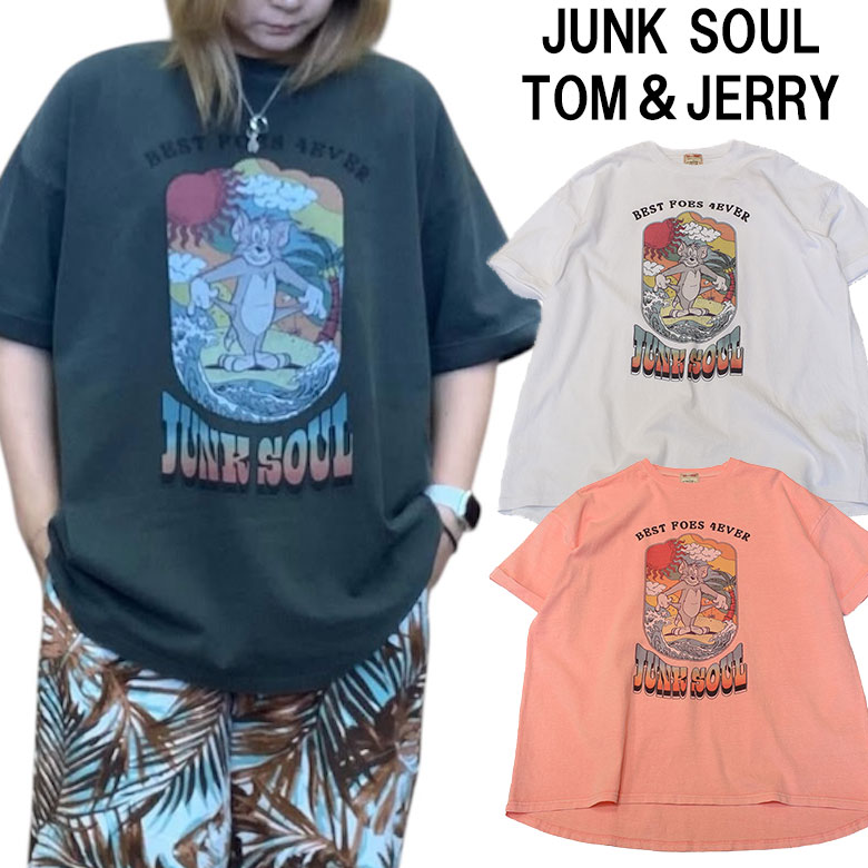 ジャンクソウル JUNKSOUL レディース トム&ジェリー ボヘミアンチュニックTシャツ 25853124