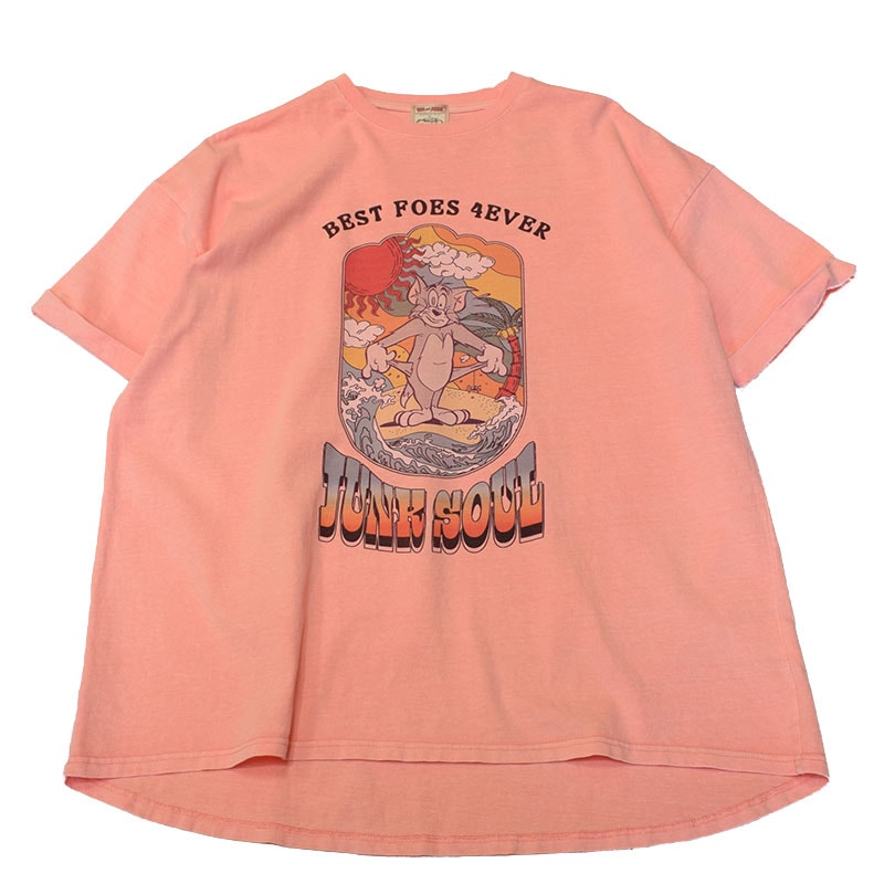 ジャンクソウル JUNKSOUL レディース トム&ジェリー ボヘミアンチュニックTシャツ 25853124