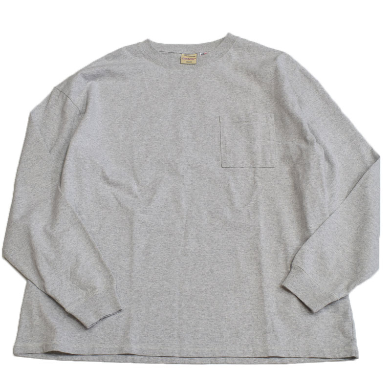 Good wear グッドウェアー 袖リブ ポケット付きロングTシャツ SUPER BIG TEE 2W7-0502