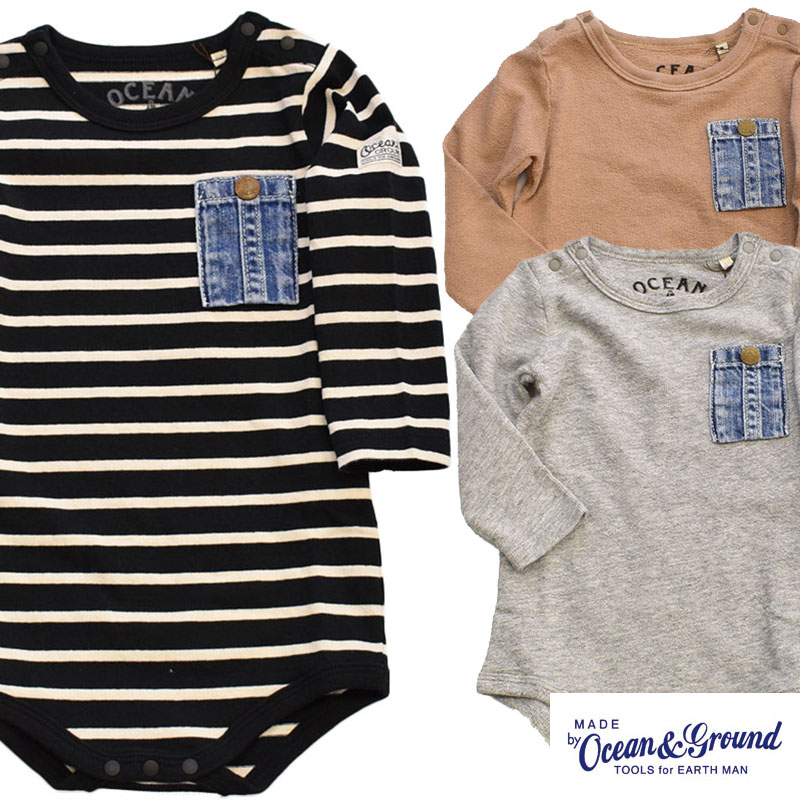 オーシャンアンドグラウンド ベビー デニムポケットボディシャツ 1220301