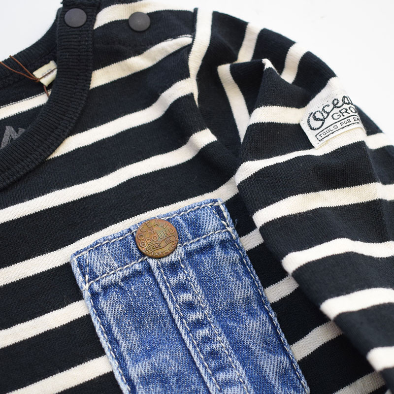 オーシャンアンドグラウンド ベビー デニムポケットボディシャツ 1220301