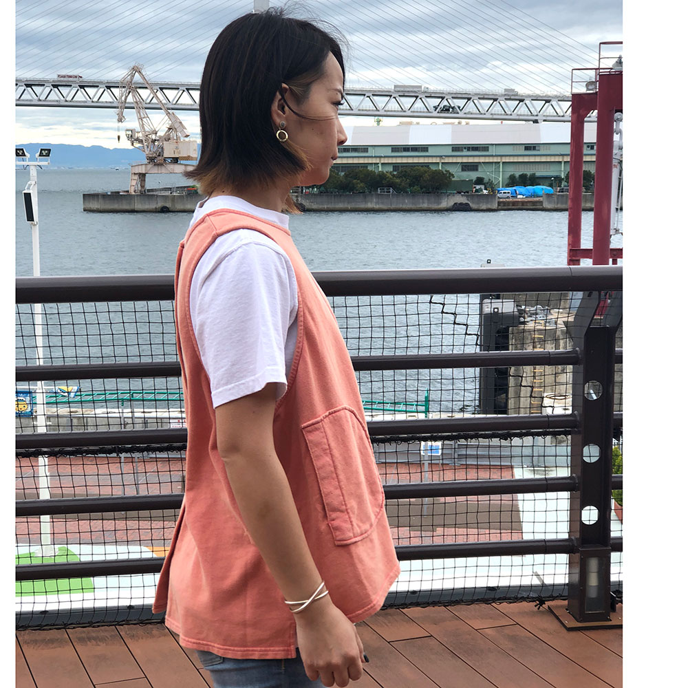 ライム ＬＩＭＥ レディース ピグメント染裏毛ワイドベスト