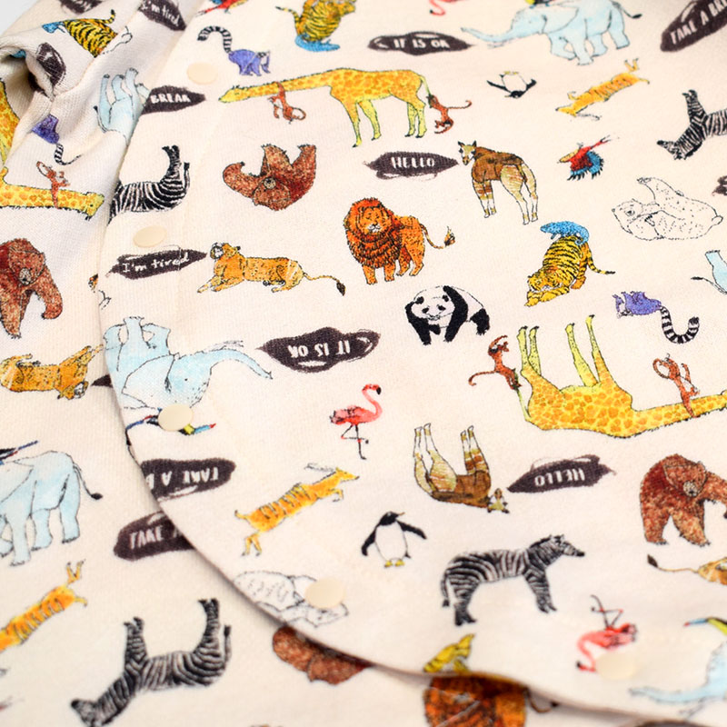 オーシャンアンドグラウンド Lastella アニマル総柄ロンパース 3320501