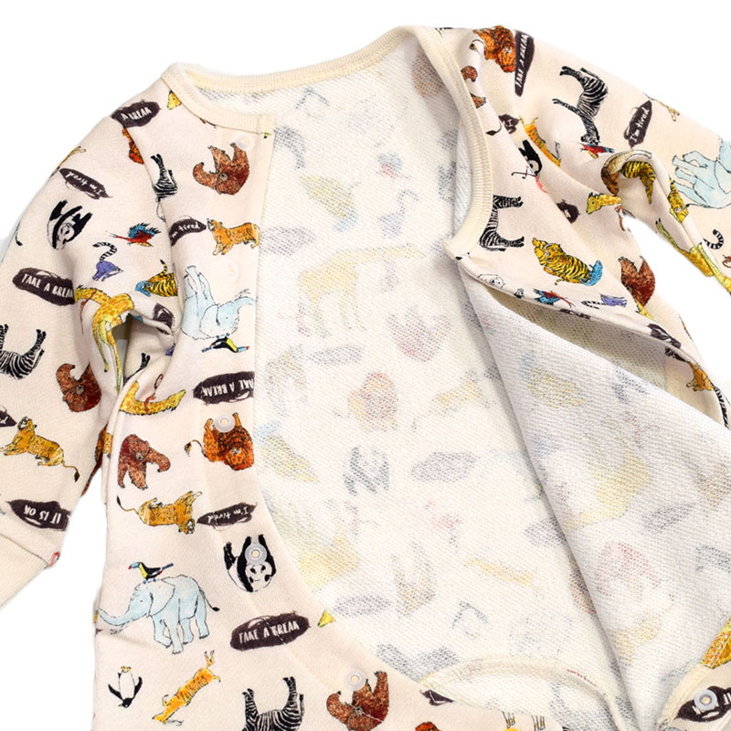 オーシャンアンドグラウンド Lastella アニマル総柄ロンパース 3320501