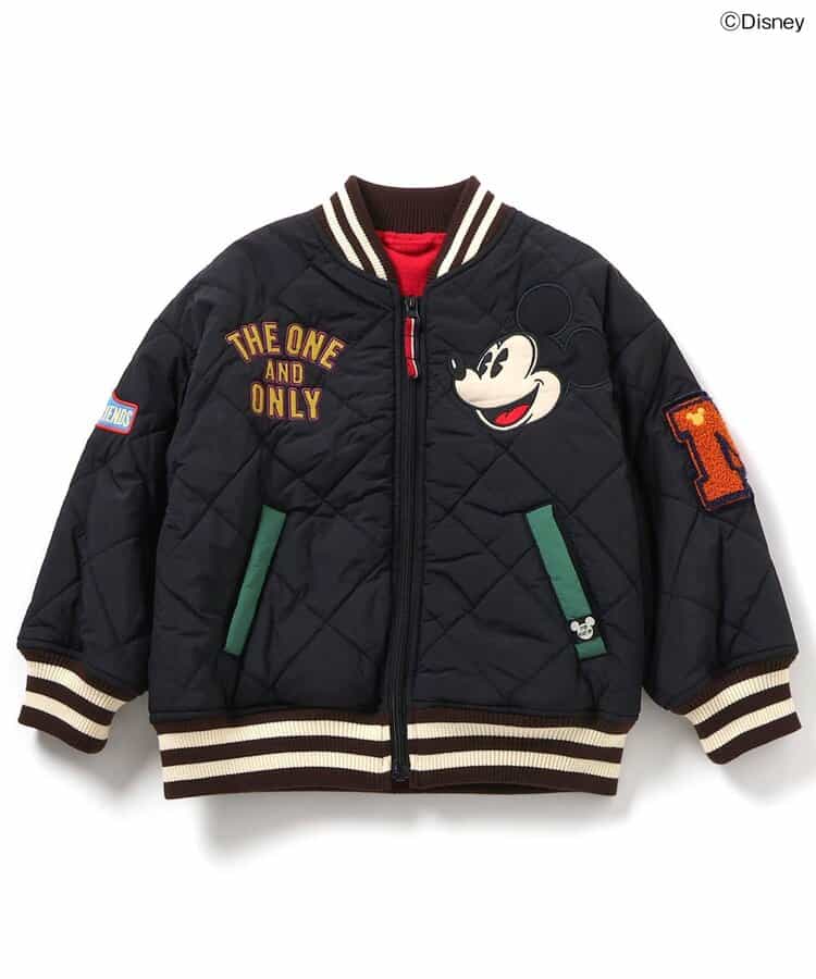 エフオーキッズ FOKIDS ディズニー ミッキーマウス ワッペンキルティングジャケット 501035